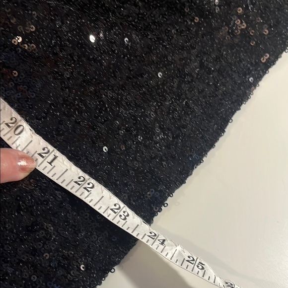 NWT BB Dakota Black Sequin One-Shoulder Top- stretchy Sz XS- gorgeous - Picture 10 of 11